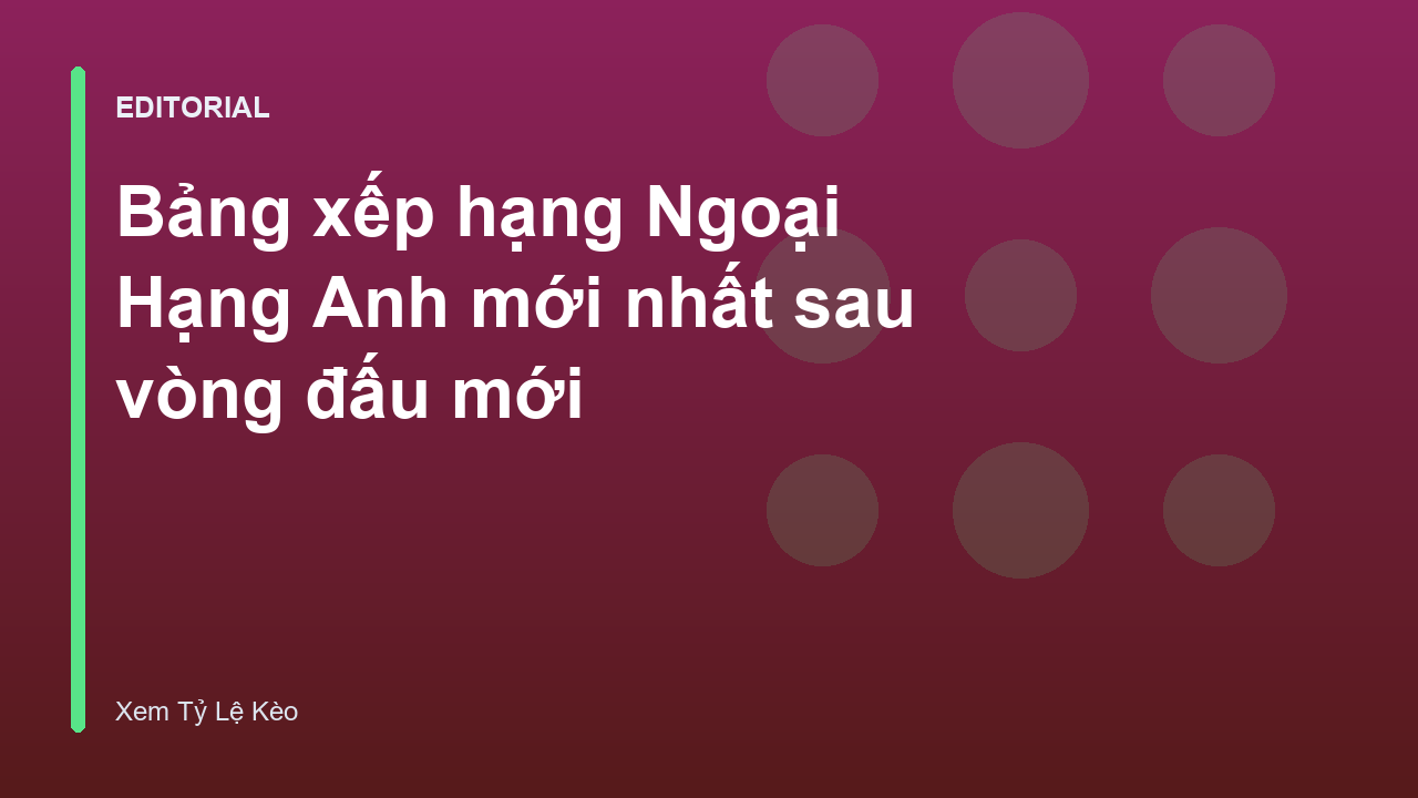 Bảng xếp hạng Ngoại Hạng Anh mới nhất
